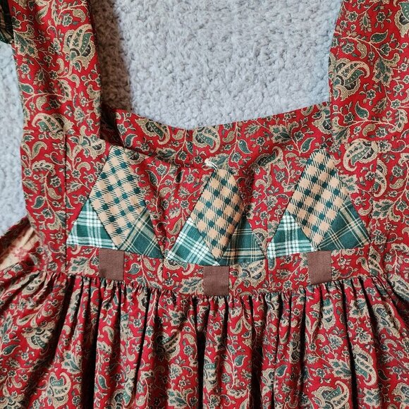 Vintage Calico Collectables Womens Apron Dress Cover Christmas Santa Holiday O/S - Picture 4 of 15